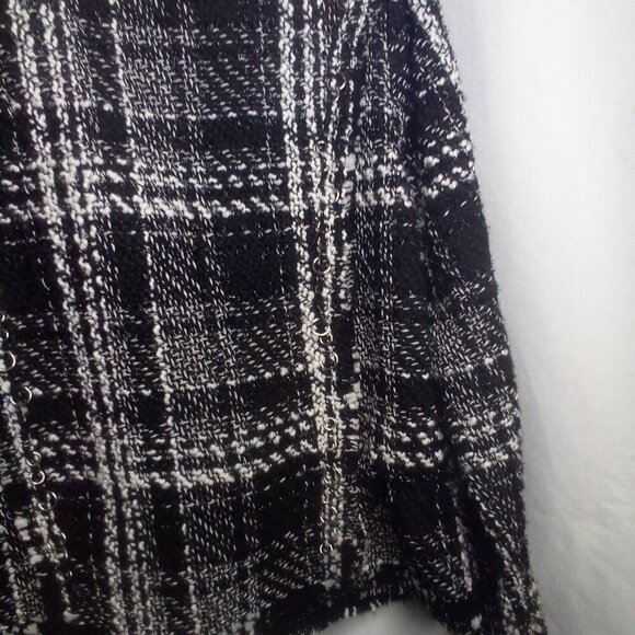 Vanessa Williams Blazer Jacket L Women Fringe Trim Metal Ring Accent Open Front - Picture 2 of 16